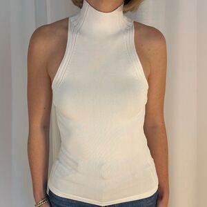 Dion Lee White High neck Sleeveless top